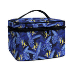 Blue Hawaiian Tropical Pattern Print Travel Makeup Bag