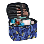 Blue Hawaiian Tropical Pattern Print Travel Makeup Bag