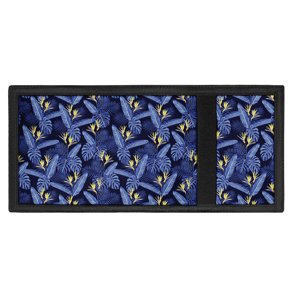 Blue Hawaiian Tropical Pattern Print Trifold Wallet
