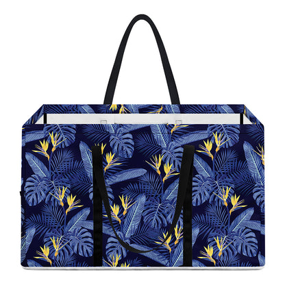 Blue Hawaiian Tropical Pattern Print Utility Tote Bag