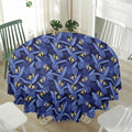 Blue Hawaiian Tropical Pattern Print Waterproof Round Tablecloth