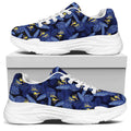 Blue Hawaiian Tropical Pattern Print White Chunky Shoes