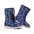 Blue Hawaiian Tropical Pattern Print Winter Boots