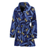 Blue Hawaiian Tropical Pattern Print Women's Bathrobe