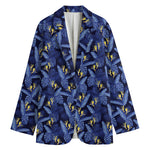 Blue Hawaiian Tropical Pattern Print Women's Blazer