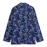 Blue Hawaiian Tropical Pattern Print Women's Cotton Blazer