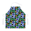 Blue Hawaiian Wildflowers Pattern Print Adjustable Apron
