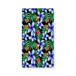 Blue Hawaiian Wildflowers Pattern Print Baby Crib Sheet