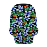 Blue Hawaiian Wildflowers Pattern Print Baby Seat Cover
