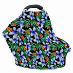 Blue Hawaiian Wildflowers Pattern Print Baby Seat Cover