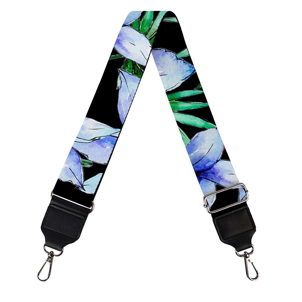 Blue Hawaiian Wildflowers Pattern Print Bag Strap