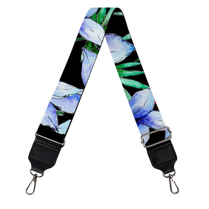 Blue Hawaiian Wildflowers Pattern Print Bag Strap