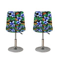 Blue Hawaiian Wildflowers Pattern Print Bar Stool Covers