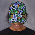 Blue Hawaiian Wildflowers Pattern Print Baseball Cap
