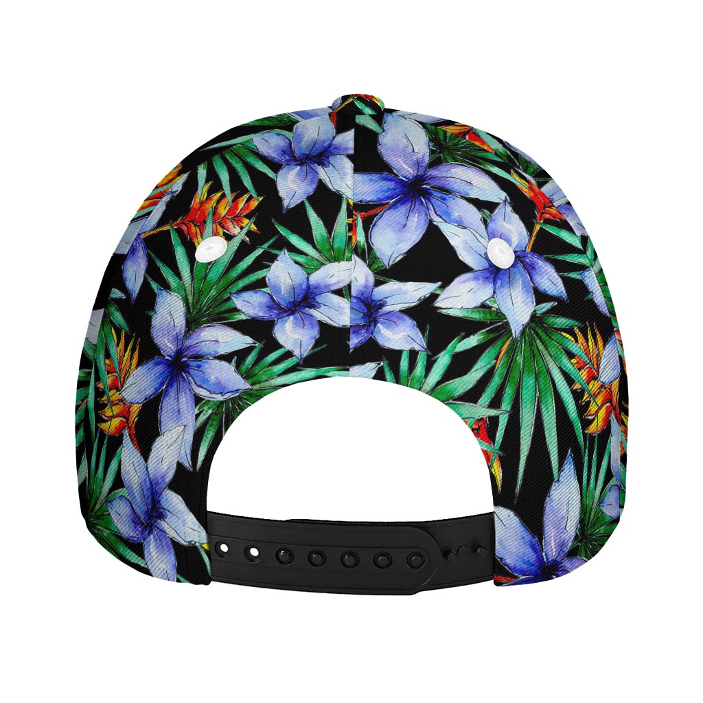 Blue Hawaiian Wildflowers Pattern Print Baseball Cap