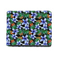 Blue Hawaiian Wildflowers Pattern Print Bifold Wallet
