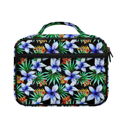 Blue Hawaiian Wildflowers Pattern Print Briefcase Bible Bag