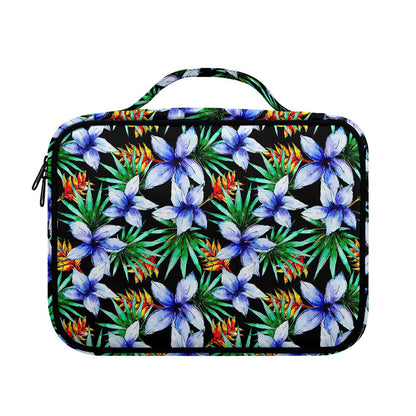 Blue Hawaiian Wildflowers Pattern Print Briefcase Bible Bag