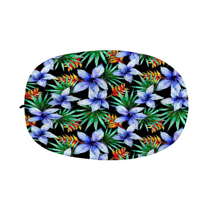 Blue Hawaiian Wildflowers Pattern Print Car Side Mirror Covers
