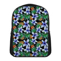 Blue Hawaiian Wildflowers Pattern Print Casual Backpack