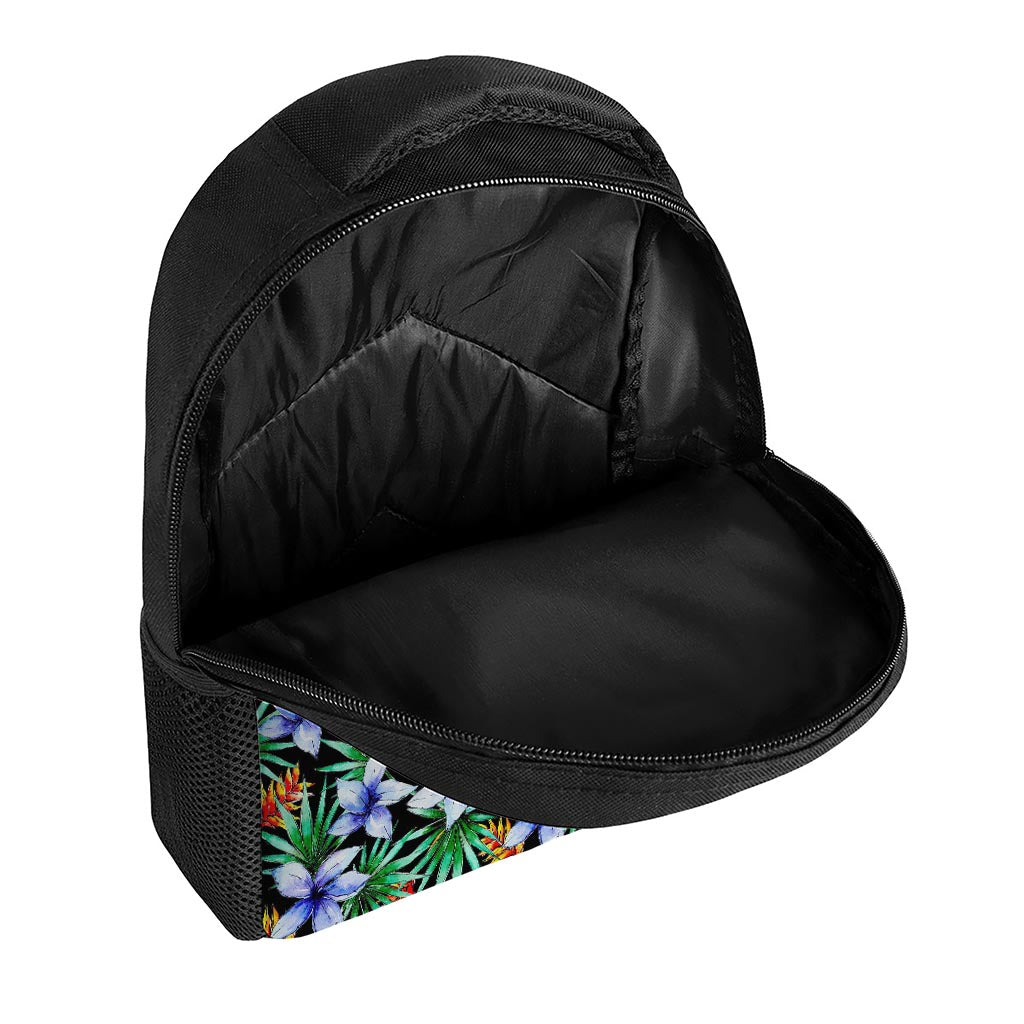 Blue Hawaiian Wildflowers Pattern Print Casual Backpack