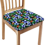 Blue Hawaiian Wildflowers Pattern Print Chair Cushion Cover