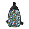 Blue Hawaiian Wildflowers Pattern Print Sling Bag