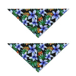 Blue Hawaiian Wildflowers Pattern Print Dog Bandana