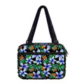 Blue Hawaiian Wildflowers Pattern Print Double Strap Bible Bag
