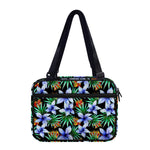Blue Hawaiian Wildflowers Pattern Print Double Strap Bible Bag