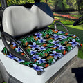 Blue Hawaiian Wildflowers Pattern Print Golf Cart Seat Cover