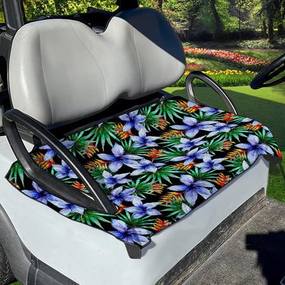Blue Hawaiian Wildflowers Pattern Print Golf Cart Seat Cover