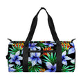 Blue Hawaiian Wildflowers Pattern Print Gym Bag