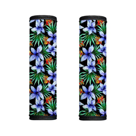 Blue Hawaiian Wildflowers Pattern Print Handle Covers
