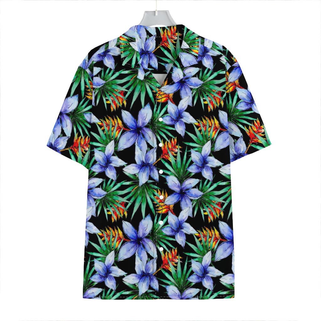 Blue Hawaiian Wildflowers Pattern Print Hawaiian Shirt