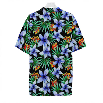 Blue Hawaiian Wildflowers Pattern Print Hawaiian Shirt