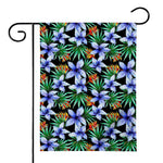 Blue Hawaiian Wildflowers Pattern Print House Flag