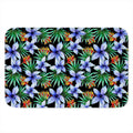 Blue Hawaiian Wildflowers Pattern Print Indoor Door Mat