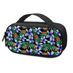 Blue Hawaiian Wildflowers Pattern Print Insulin Cooler Travel Case