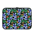 Blue Hawaiian Wildflowers Pattern Print Laptop Sleeve