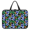 Blue Hawaiian Wildflowers Pattern Print Laptop Sleeve With Handle