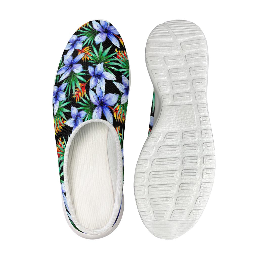 Blue Hawaiian Wildflowers Pattern Print Mesh Casual Shoes