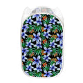 Blue Hawaiian Wildflowers Pattern Print Mesh Laundry Hamper