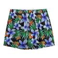 Blue Hawaiian Wildflowers Pattern Print Mesh Shorts