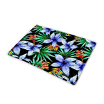 Blue Hawaiian Wildflowers Pattern Print Pet Cooling Mat Cover