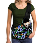 Blue Hawaiian Wildflowers Pattern Print Pet Sling Carrier