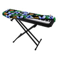 Blue Hawaiian Wildflowers Pattern Print Piano Keyboard Cover