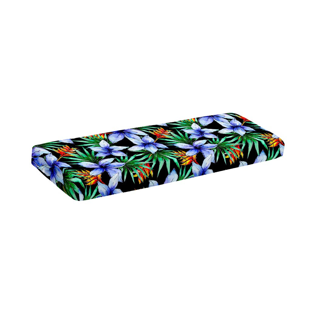 Blue Hawaiian Wildflowers Pattern Print Piano Keyboard Cover