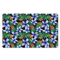 Blue Hawaiian Wildflowers Pattern Print Polyester Doormat