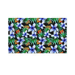 Blue Hawaiian Wildflowers Pattern Print Polyester Flag